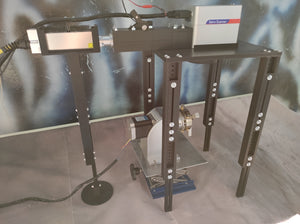 An Endurance DIY marking machine with 4 / 10 / 30 / 50 watt DPSS / Fiber (Raycus) laser modules with a Sino Galvo head.