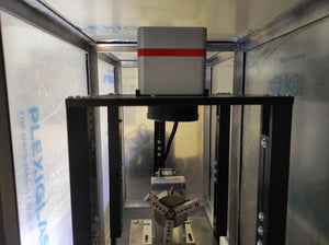 An Endurance DIY marking machine with 4 / 10 / 30 / 50 watt DPSS / Fiber (Raycus) laser modules with a Sino Galvo head.