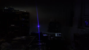 A powerful 5 watt (5000 mw) blue 445 nm handheld laser.